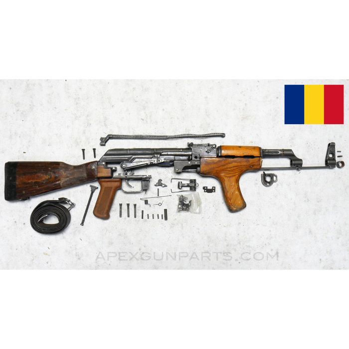 Romanian AK-47 / AKM Parts Kit, ALL Matching, Laminated Wood w/Grip, Leather Sling, 7.62x39 *Good* 