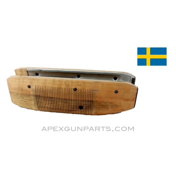 Swedish M1937 BAR Handguard, Checkered Wood, *Very Good*