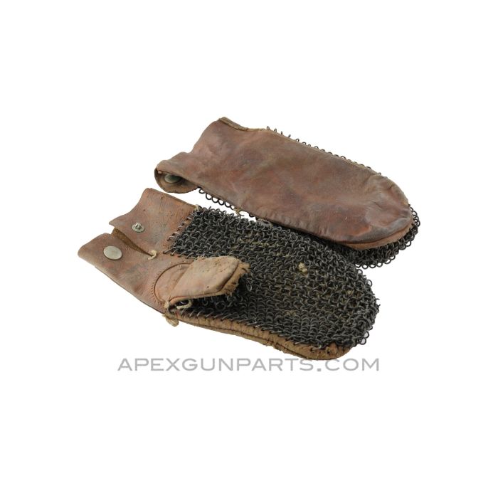 Barrel Mittens, Leather & Steel Mesh *Fair* 