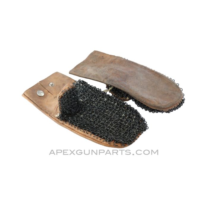 Barrel Mittens, Leather & Steel Mesh *Good* 