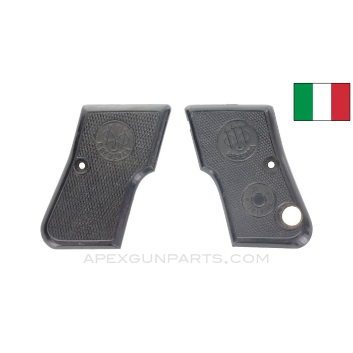 Beretta 950B Jetfire Grip Panel Set, Black Plastic, .25 Auto *Very Good*
