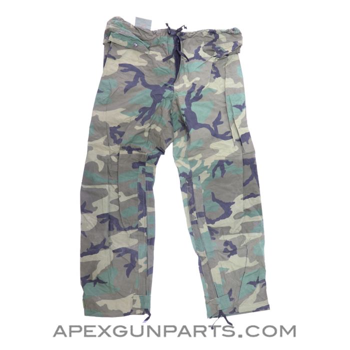 Wet Weather Rain Pants, Woodland Camo, Size M *Very Good* 