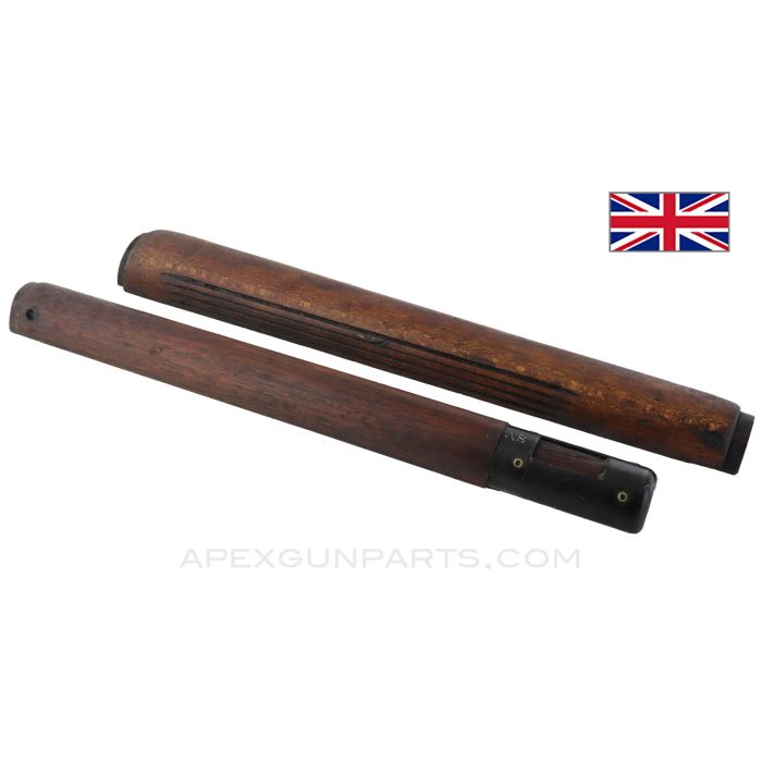 Enfield #4 Handguard, Front & Rear Set, Grooved / Reeded, Wood *Good* 