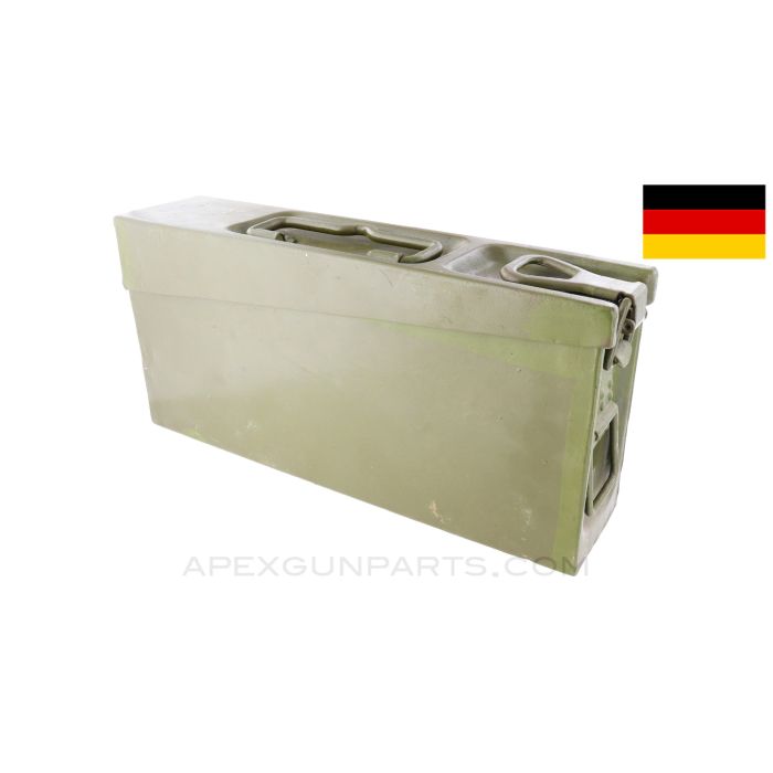 German MG Ammo Can, WWII, Lightweight Aluminium, Refinished, Green, *Good*
