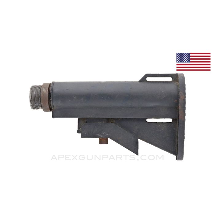 M16A1 Carbine Stock Assembly, 3-Position Adjustable, Black Fiberlite, Early Castle Nut *Fair*