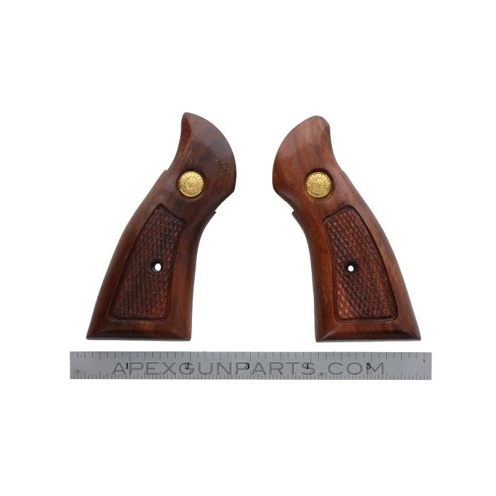 Taurus Revolver Wood Grips, .22 Frame, Square Butt, Checkered, *NOS* 