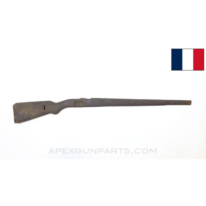 French K98k Mauser Stock, 38" No Cupped Buttplate, Stripped w/ Sling Bar, Kreigsmodell, Wood, *Fair*