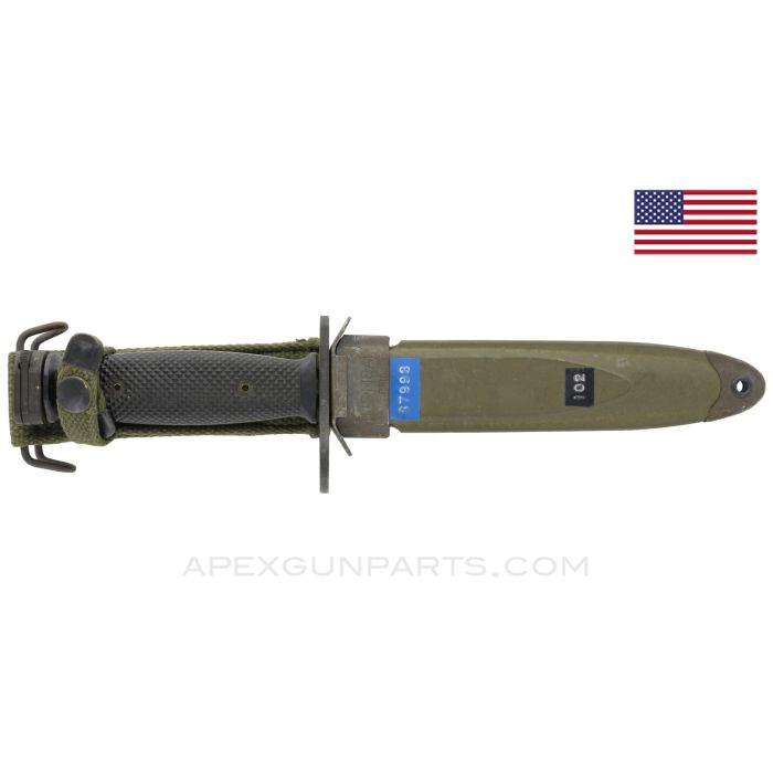 US M7 Bayonet "MILPAR" Marked with M8A1 "PWH" Marked Scabbard *Good* 
