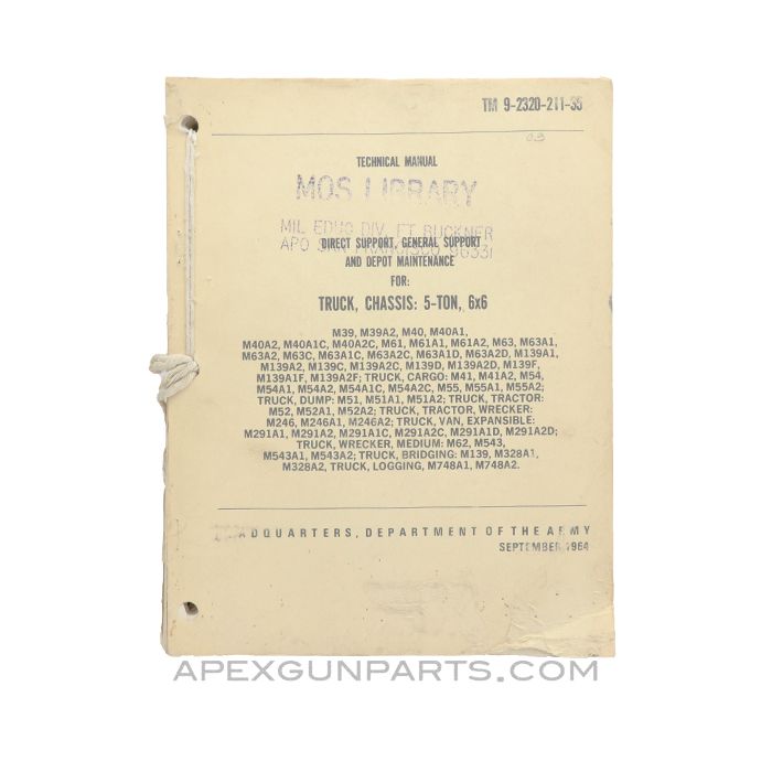 AFV 5-Ton 6x6 Technical Manual, USGI, TM 9-2320-211-35, Paperback Reprint *Good*