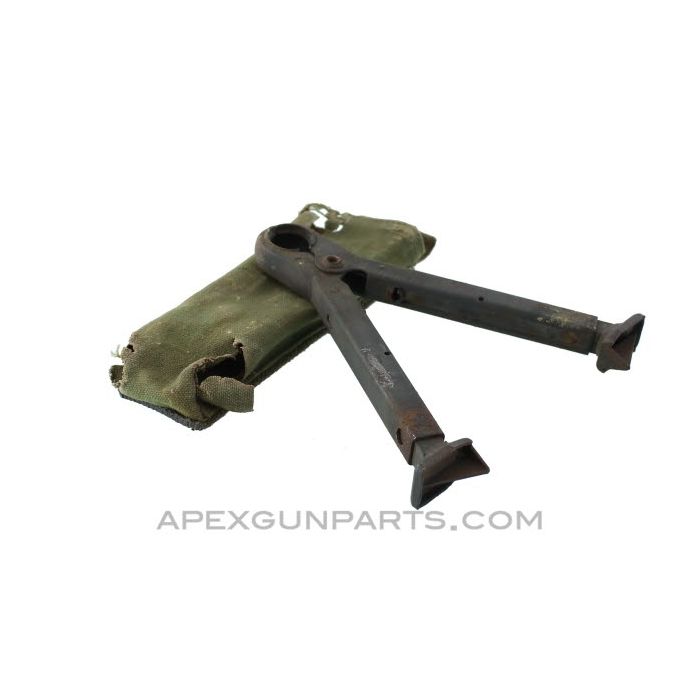 CETME Models B, C & L Bipod with Belt Pouch, Adjustable legs, Sold *As Is* 