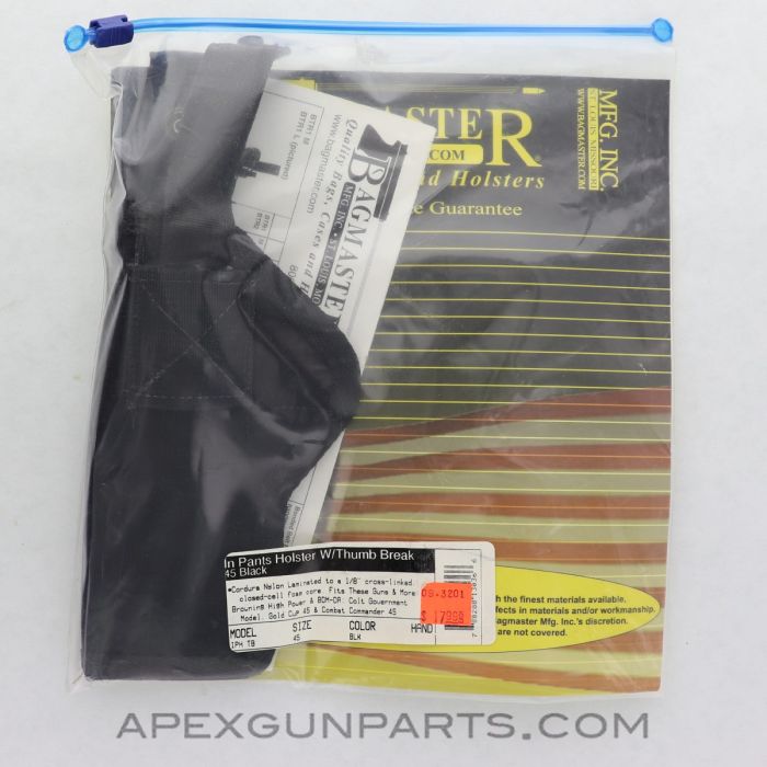 Bagmaster In The Pants IWB Holster, for Colt Government 1911 *NEW*