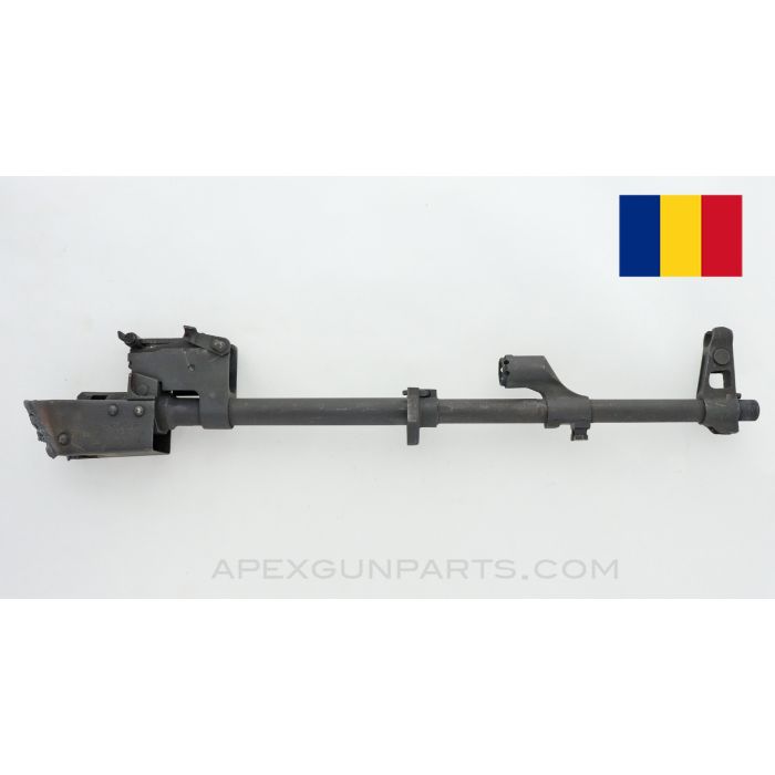 Romanian WASR-10 Project Populated Barrel Assembly, 16", CL, CHF, Blown / Broken Trunnion, 7.62x39 *AS IS* 