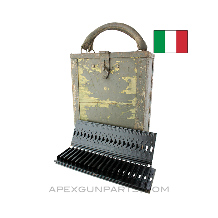 Breda M37 Feed Strips, Set of 12 in Wood Transit Case, *Good* 