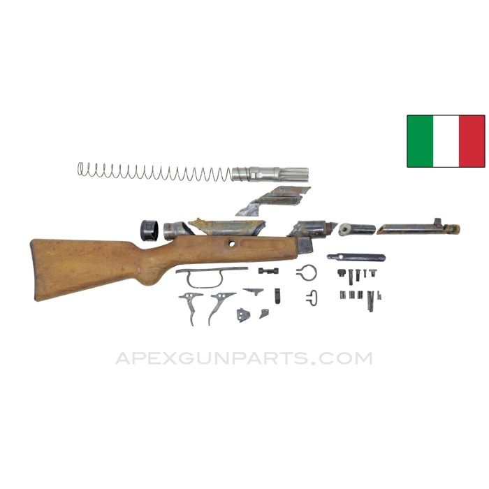 Beretta M38/49 (Model 4) SMG Parts Kit, w/ Demilled Receiver Pieces and Cut Barrel, 9mm, *Good* 
