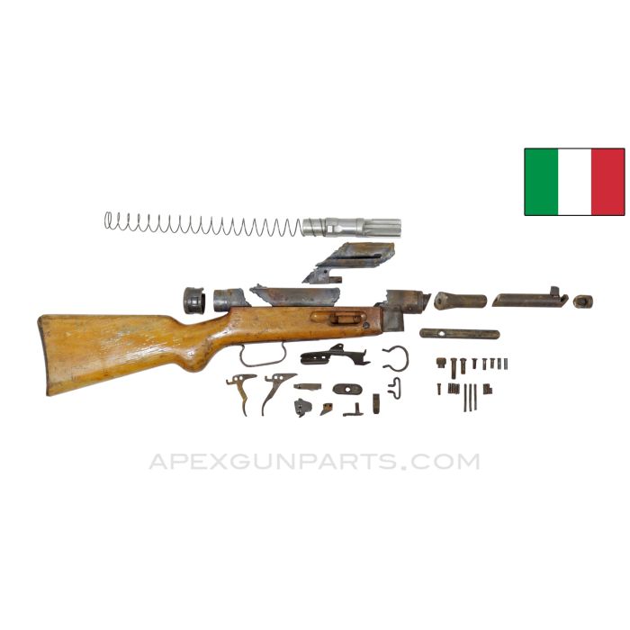 Beretta M38/49 (Model 5) SMG Parts Kit, w/ Demilled Receiver Pieces and Cut Barrel, 9mm, *Good* 