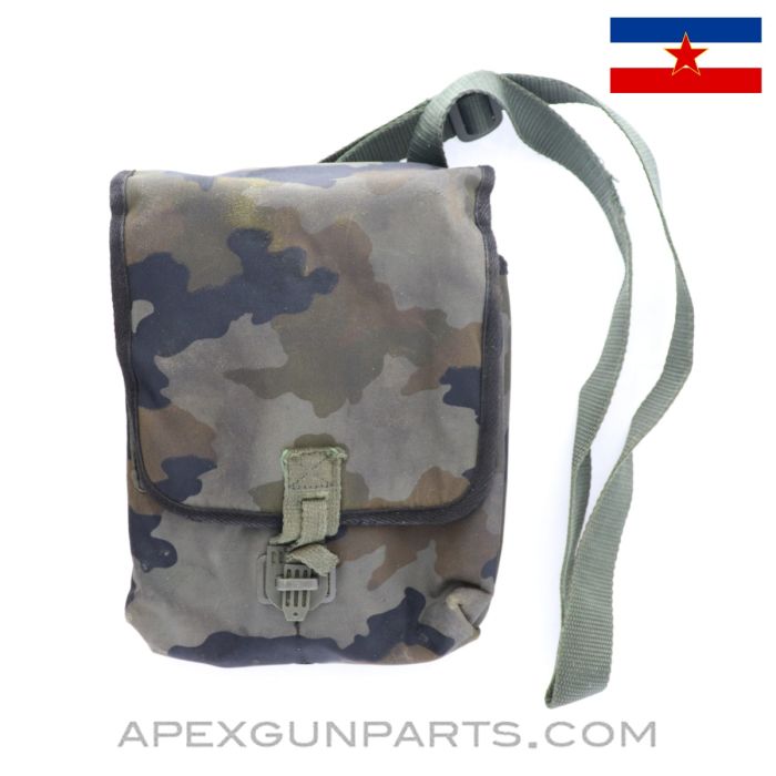 Yugoslavian AK-47 Four Magazine Divided Pouch w/carry strap, Camo *Excellent*