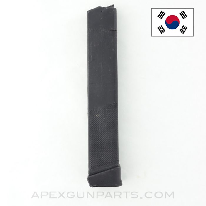 KCI Manufactured Glock 21 Gen 4 Magazine, 26rd, w/ +2rd Floor Plate, Checkered Pattern, .45 Auto *Fair*