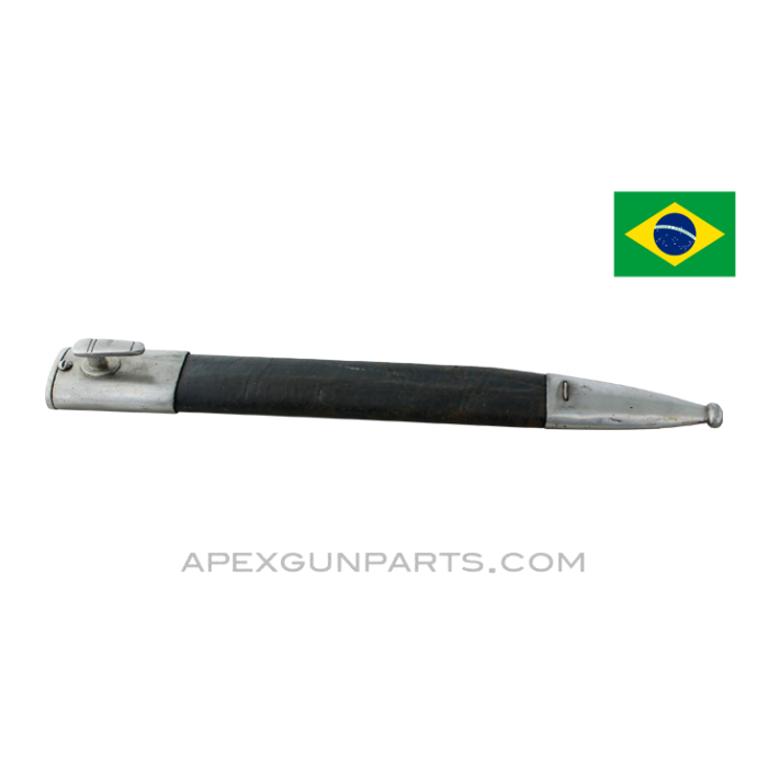Brazilian 1908 Mauser Leather Bayonet Scabbard, 11.5" *Good* 