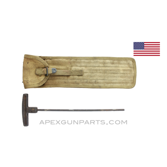 M1 Cleaning Rod Case with Handle, Khaki Tan Canvas *Good* 