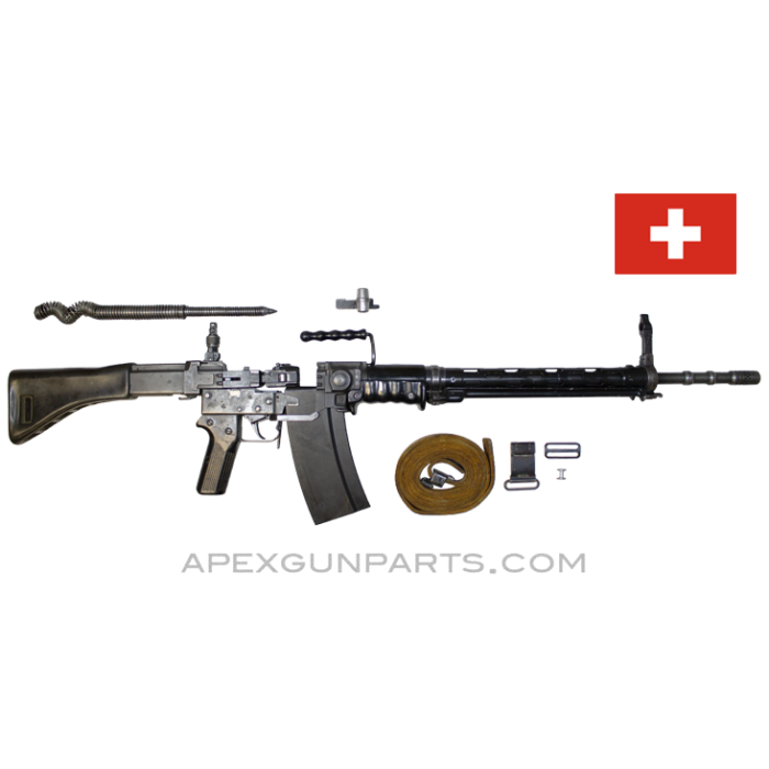 Stgw 57 Parts Kit, 24" Original Barrel w/ Bipod & 24rd Magazine, Matching, 7.5x55, Swiss, *Very Good* 