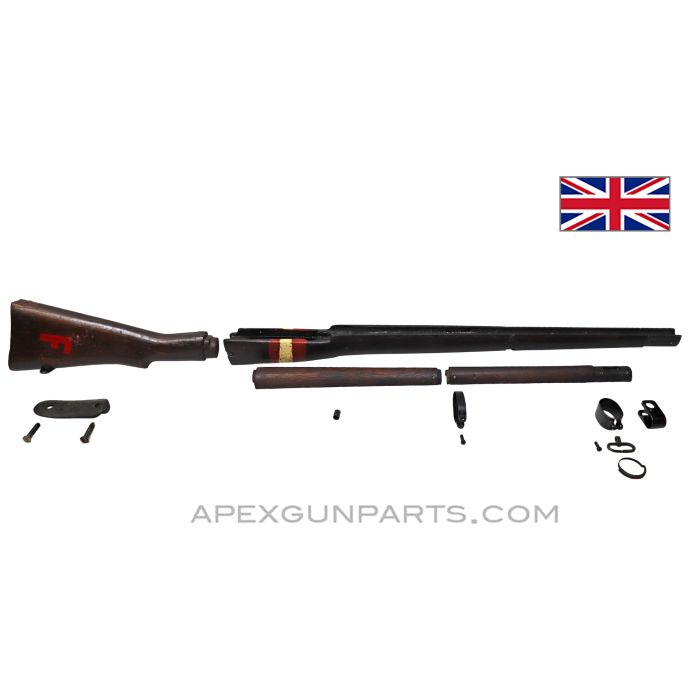 Enfield #4 MK1 Stock Set, 4-Piece, "DP" Marked *Good* 