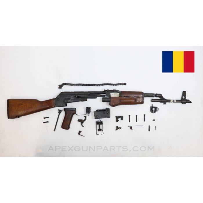 Romanian AKM / AK-47 Parts Kit, Hardwood Stock, Sporterized, Non-Matching, 1964 Dated, 7.62x39 *Good*