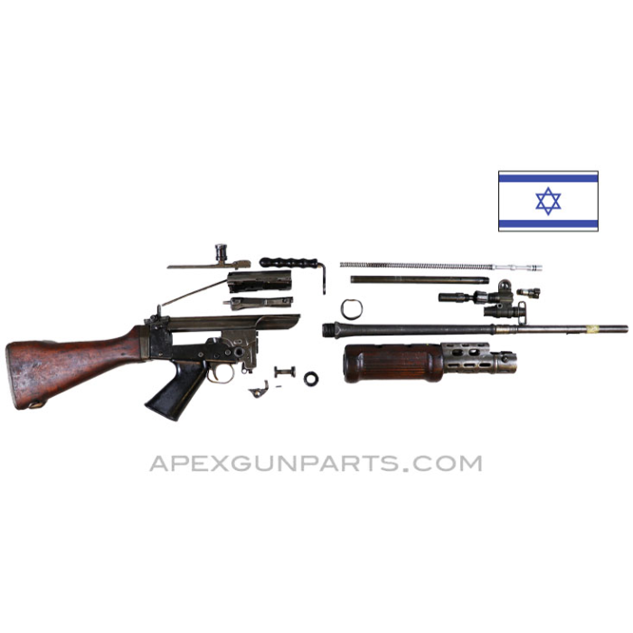 Israeli FAL Light Rifle Parts Kit With FN 21" Barrel, Cracked Right Handguard, 7.62X51 NATO, *Good* 