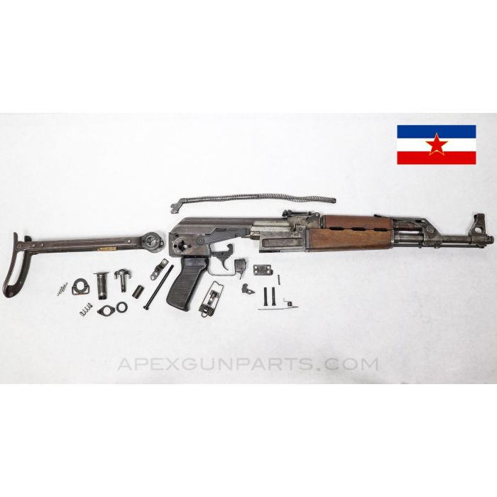 Yugoslavian M70AB Milled Under Folder Parts Set, w/ Original Populated Barrel, Milled, 7.62x39 *Fair*