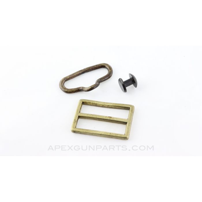 98 Mauser Brass Sling Buckle with Loop and Button *Good*