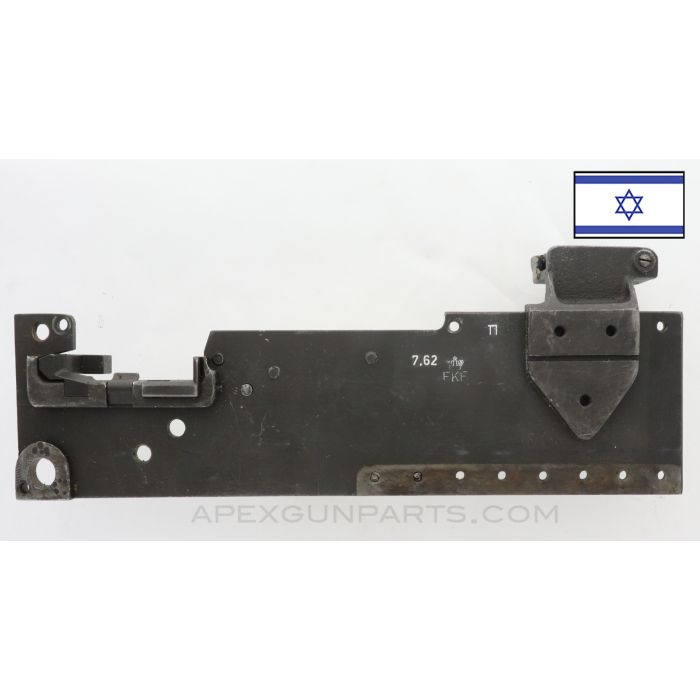 Browning 1919 Left Hand Side Plate (LHSP), w/Rear Sight, Complete Pawl Bracket, Extractor Cam, Danish Marked, 7.62 *Very Good* 