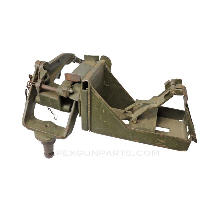 D68880 Cradle, Pintle and Ammunition Tray Assembly for Browning .30 / .50 Cal MG, OD Green Painted *Good* 