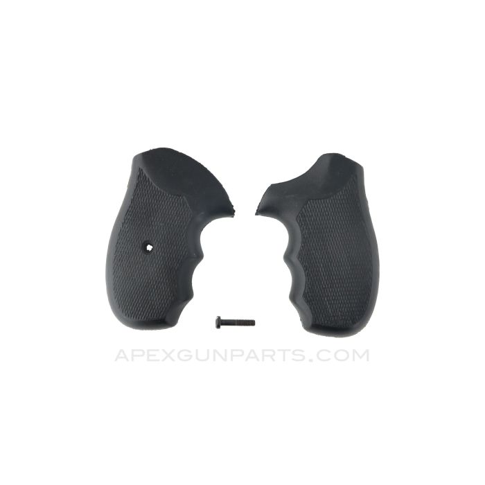 Smith and Wesson .38 Airweight Grips, Rubber with Finger Grooves *Good*