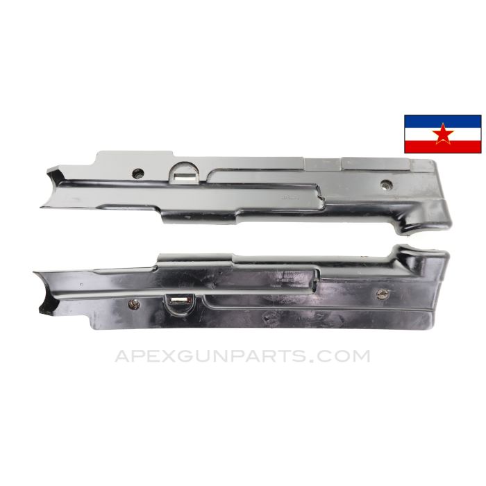 Yugoslavian M56 Submachine Gun Handguard Halves, Left & Right, Black Plastic, 7.62x25 *Good* 