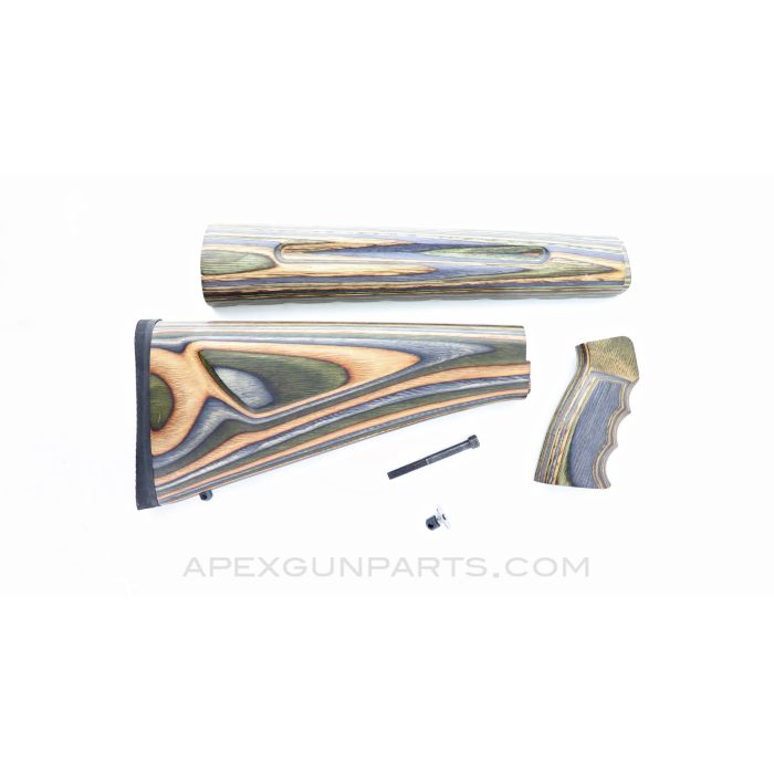 AR-15 / M16 Wood Furniture Set, Rifle Length, Missing Left Side Handguard, *NEW / As-Is*