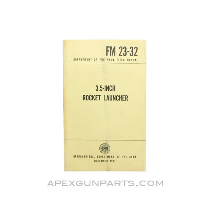Rocket Launcher 3.5-Inch, US Army Field Manual, 1961 *Good*