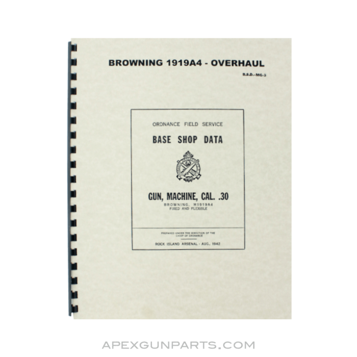 1919A4 Field Service Manual, Reprint of Original, Paperback *NEW*