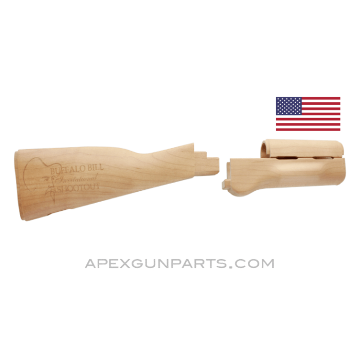 AK Stock Set with No Parts Fitted, Wood, Engraved, US Made 922(r), *NOS* 