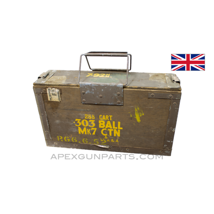 British .303 Ammo Box, Complete with Lid, Wood *Good* 