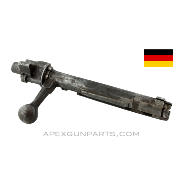 German K98 Mauser Bolt Assembly, Straight Handle, Complete, WWI, *Good* 