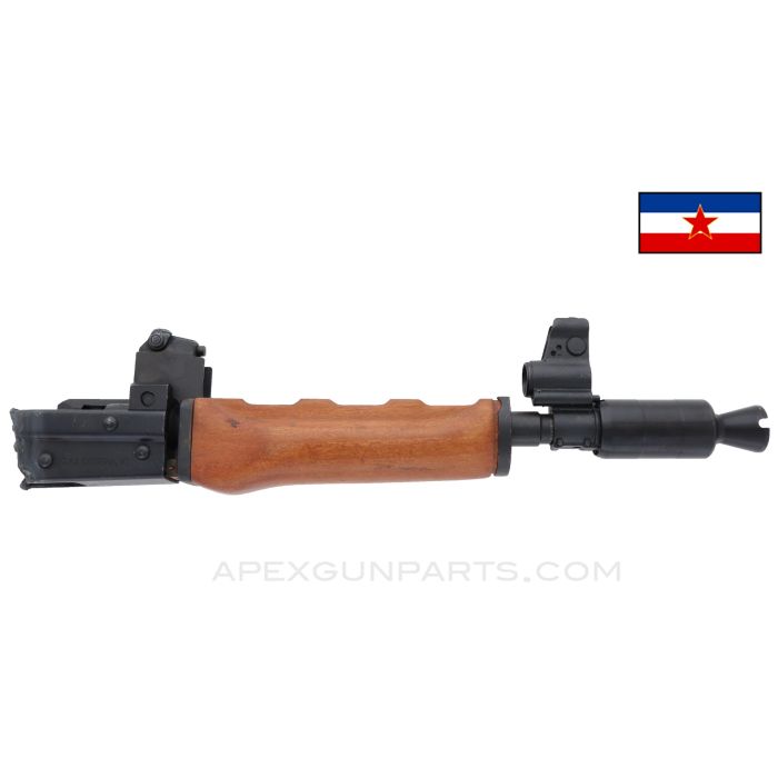 Zastava M85 AK Populated Pistol Barrel Assembly, 9.75", w/ Trunnion, Front Sight and Rear Block, Hand Guard, 5.56x45 *Excellent*