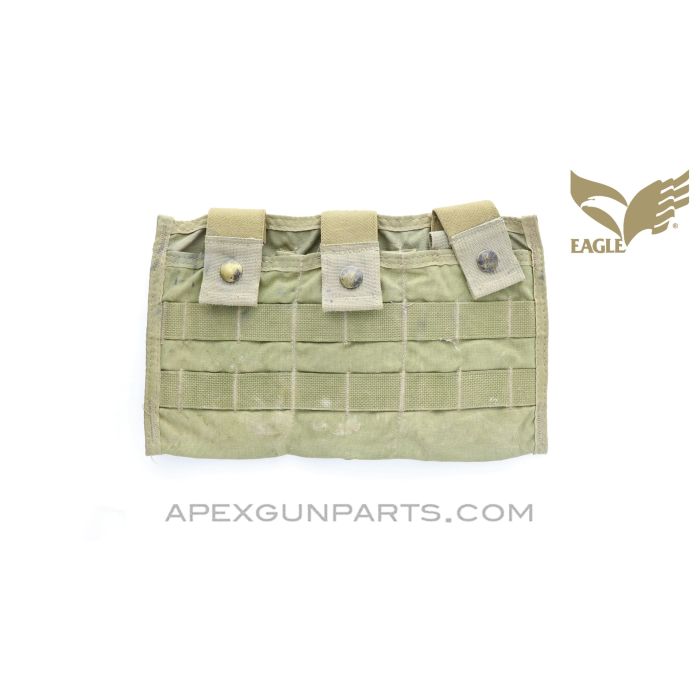 Eagle Industries Coyote Triple M4 Magazine Pouch Placard, MOLLE Backing, *Good*