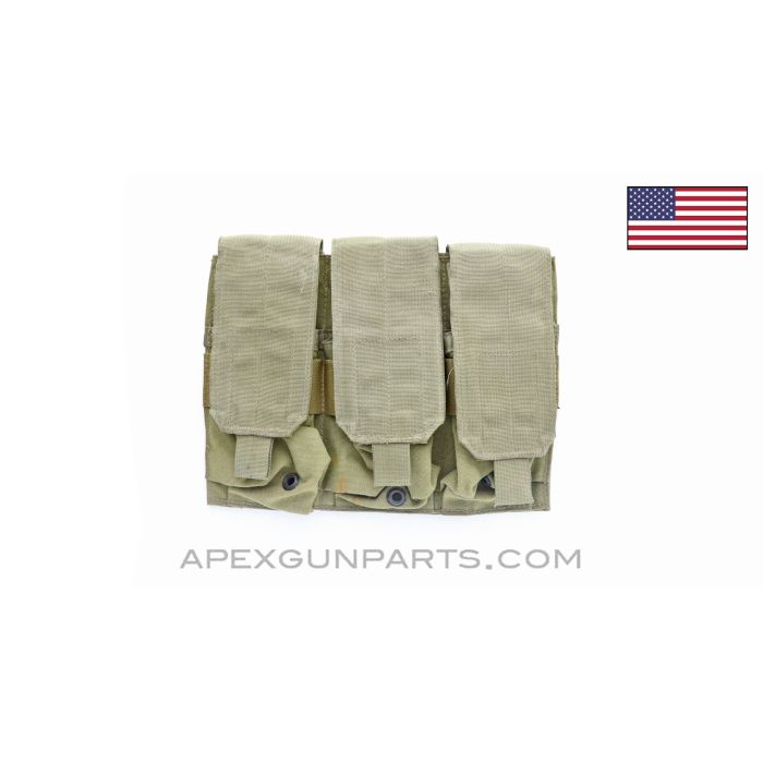 Coyote Triple M4 Magazine Pouch, MOLLE Backing, *Excellent*
