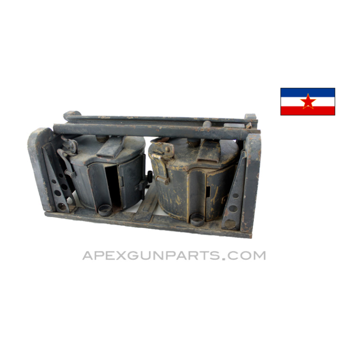 MG-42 / M53 / MG-34 Basket Carrier with Belt Drums, Refinished Black, *Very Good*