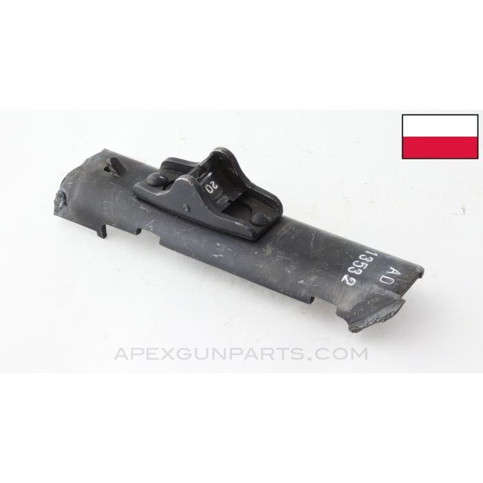 Polish PPSH-41 Rear Sight Assembly And Torch Cut Receiver Section, w/ Factory Markings *Good*