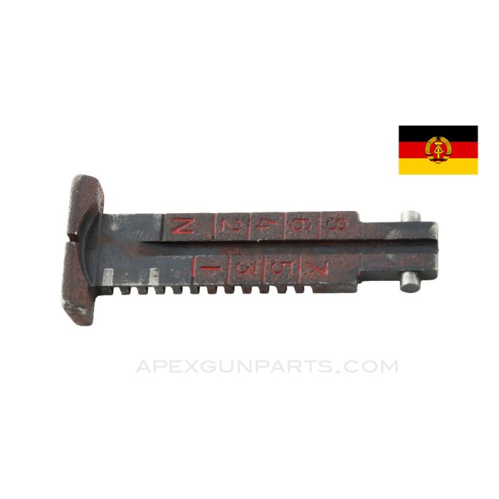 East German AK-47 MPi-K Type 3 "Red" Rear Sight Leaf, Stripped *Good / Rusty*