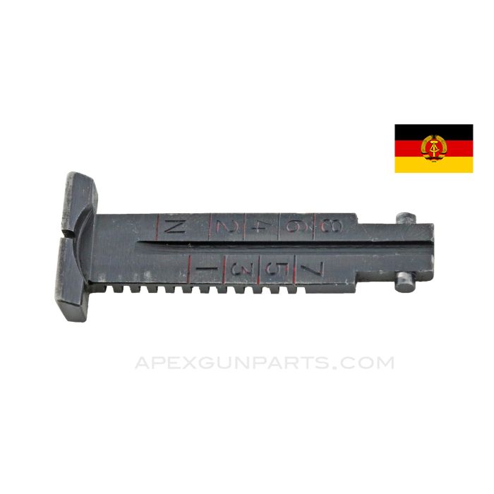 East German AK-47 MPi-K Type 3 "Red" Rear Sight Leaf, Stripped *Very Good*