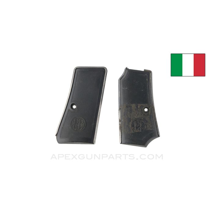 Beretta 1934/1935 Grip Panels, Left & Right, Black w/Metal Back, *Good*