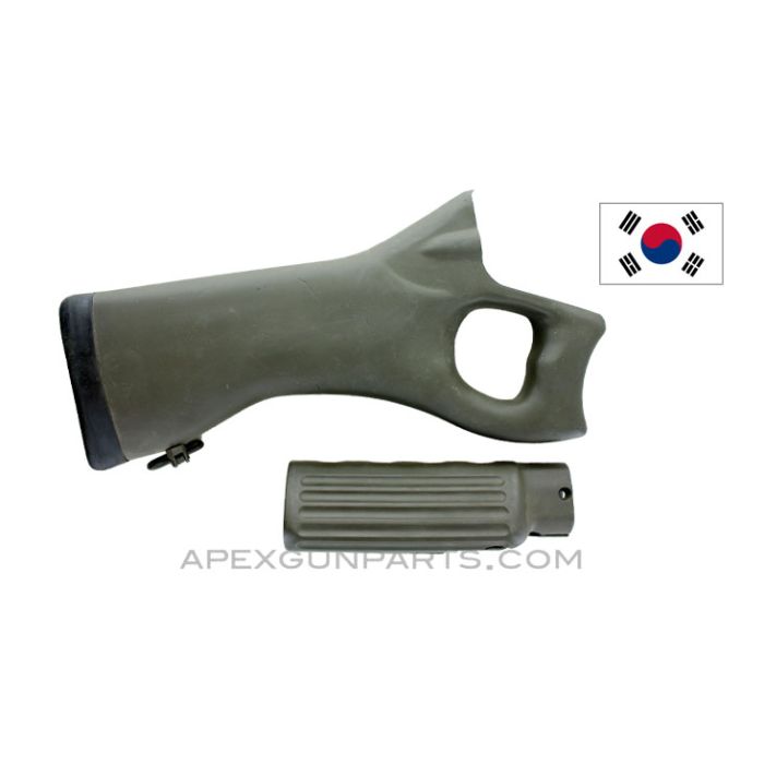 Daewoo DR 200 / 300 Thumbhole Stock and Handguards, Green Polymer, *Very Good* 