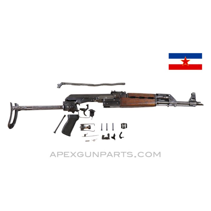 Yugoslavian M70AB2 Underfolder Kit w/ Original Barrel, Bulged Trunnion, Clipped Sights, 7.62X39, Blued *Good* 
