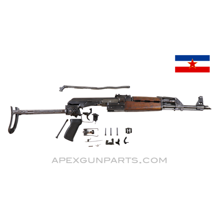 Yugoslavian M70AB2 Underfolder Parts Set w/ Original Barrel, Bulged Trunnion, 7.62X39, Blued *Good*